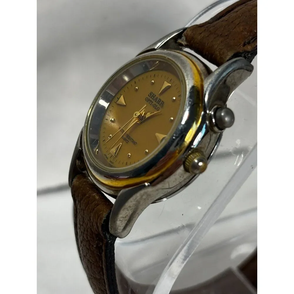 Sharp Opti-glo 361633 brown dial vintage women's watch, working